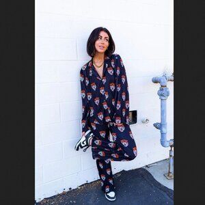 Lala Long Sleeve Plisse Set in Tigress